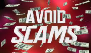 image with the words avoid scams