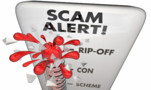 image with words that say scam alert