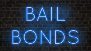 neon sign that says bail bonds